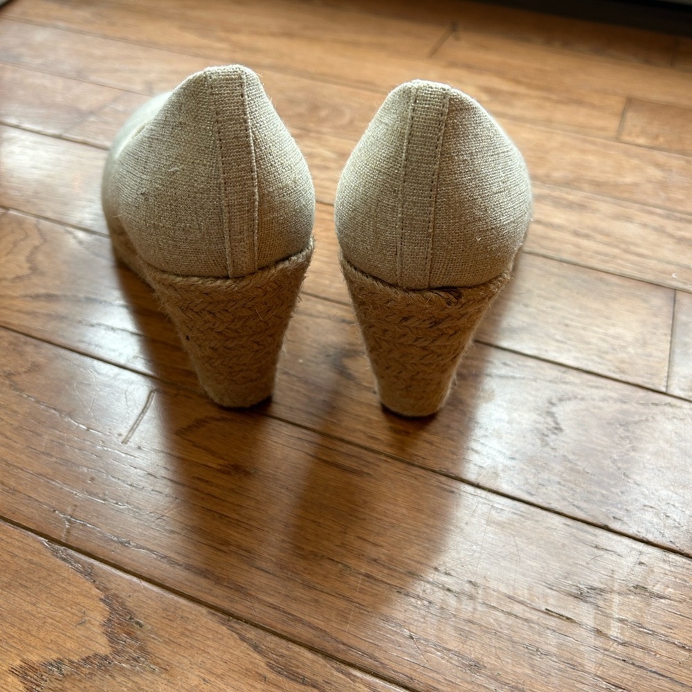 J. Crew Seville Espadrille Wedges in Metallic Gold Canvas - Picture 8 of 12